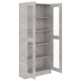 Vitrine aus betongrauem Holzwerkstoff, 82,5 x 30,5 x 185,5 cm von vidaXL, Bücherregale und Regale - Ref: Foro24-802772, Preis...