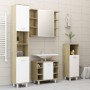 Armario de baño contrachapada blanco y roble 30x30x179 cm de vidaXL, Muebles de baño - Ref: Foro24-802629, Precio: 81,84 €, D...