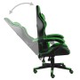 Silla gaming de cuero sintético negro y verde de vidaXL, Sillas de oficina - Ref: Foro24-20521, Precio: 122,61 €, Descuento: %