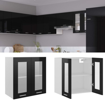 Glossy black plywood hanging kitchen cabinet 60x31x60 cm by vidaXL, Kitchen cabinets - Ref: Foro24-802527, Price: 79,16 €, Di...