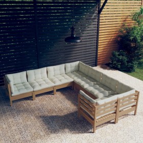 Garden furniture 8 pieces and cushions honey brown pine wood by vidaXL, Garden sets - Ref: Foro24-3096974, Price: 747,99 €, D...