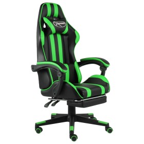 Gaming chair with footrest black and green synthetic leather by vidaXL, Office chairs - Ref: Foro24-20529, Price: 145,53 €, D...