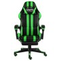 Silla gaming con reposapiés cuero sintético negro y verde de vidaXL, Sillas de oficina - Ref: Foro24-20529, Precio: 145,53 €,...