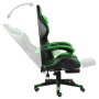 Silla gaming con reposapiés cuero sintético negro y verde de vidaXL, Sillas de oficina - Ref: Foro24-20529, Precio: 145,91 €,...