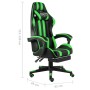 Gaming-Stuhl mit Fußstütze aus schwarzem und grünem Kunstleder von vidaXL, Bürostühle - Ref: Foro24-20529, Preis: 145,91 €, R...