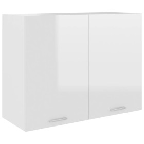 Glänzend weißer hängender Küchenschrank aus Holzwerkstoff von vidaXL, Küchenschränke - Ref: Foro24-801281, Preis: 107,99 €, R...