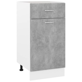 Armario inferior cajón madera ingeniería gris hormigón 40x46x81,5 cm de vidaXL, Armarios de cocina - Ref: Foro24-801216, Prec...