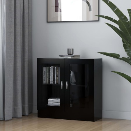 Black plywood display case 82.5x30.5x80 cm by vidaXL, Bookcases and shelves - Ref: Foro24-802742, Price: 80,17 €, Discount: %