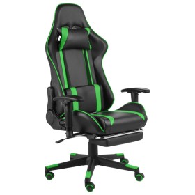 Silla gaming giratoria con reposapiés PVC verde de vidaXL, Sillones para videojuegos - Ref: Foro24-20486, Precio: 169,90 €, D...