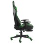 Silla gaming giratoria con reposapiés PVC verde de vidaXL, Sillones para videojuegos - Ref: Foro24-20486, Precio: 170,14 €, D...