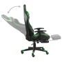 Silla gaming giratoria con reposapiés PVC verde de vidaXL, Sillones para videojuegos - Ref: Foro24-20486, Precio: 169,90 €, D...