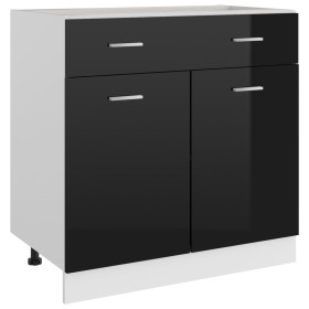 Lower cabinet with glossy black chipboard kitchen drawer by vidaXL, Kitchen cabinets - Ref: Foro24-801242, Price: 119,57 €, D...