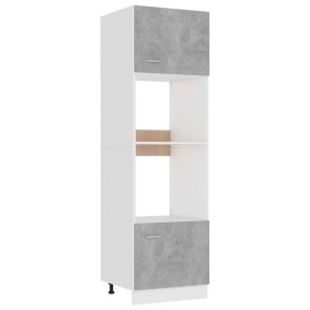 Mikrowellenschrank aus betongrauem Sperrholz, 60 x 57 x 207 cm von vidaXL, Küchenschränke - Ref: Foro24-802550, Preis: 188,37...