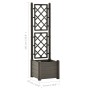 Planter with trellis PP anthracite gray 43x43x142 cm by vidaXL, Pots and planters - Ref: Foro24-313981, Price: 93,36 €, Disco...