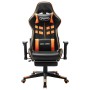 Gaming-Stuhl mit Fußstütze aus schwarzem und orangefarbenem Kunstleder von vidaXL, Gaming-Stühle - Ref: Foro24-20516, Preis: ...