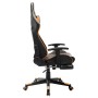 Silla de gaming con reposapiés cuero sintético negro y naranja de vidaXL, Sillones para videojuegos - Ref: Foro24-20516, Prec...