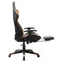 Silla de gaming con reposapiés cuero sintético negro y naranja de vidaXL, Sillones para videojuegos - Ref: Foro24-20516, Prec...