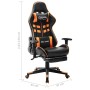 Gaming-Stuhl mit Fußstütze aus schwarzem und orangefarbenem Kunstleder von vidaXL, Gaming-Stühle - Ref: Foro24-20516, Preis: ...