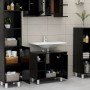 Black plywood bathroom cabinet 60x32x53.5 cm by vidaXL, Bathroom furniture - Ref: Foro24-802634, Price: 56,39 €, Discount: %