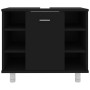 Armario de baño madera contrachapada negro 60x32x53,5 cm de vidaXL, Muebles de baño - Ref: Foro24-802634, Precio: 56,39 €, De...