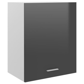 Glossy gray plywood kitchen hanging cabinet 50x31x60 cm by vidaXL, Kitchen cabinets - Ref: Foro24-801267, Price: 50,99 €, Dis...