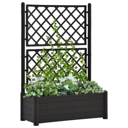 Planter with trellis PP anthracite gray 100x43x142 cm by vidaXL, Pots and planters - Ref: Foro24-313985, Price: 145,36 €, Dis...