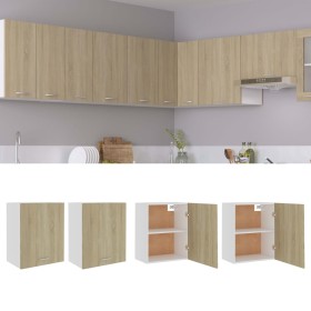 Hanging cabinets 2 units Sonoma oak plywood 50x31x60 cm by vidaXL, Kitchen cabinets - Ref: Foro24-805081, Price: 108,27 €, Di...