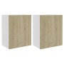 Armarios colgantes 2 uds contrachapada roble Sonoma 50x31x60 cm de vidaXL, Armarios de cocina - Ref: Foro24-805081, Precio: 9...