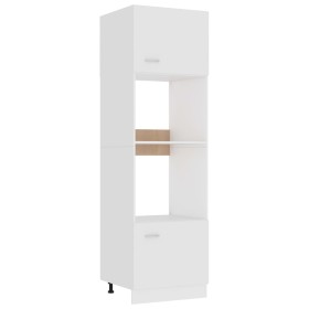 Armario de microondas madera contrachapada blanco 60x57x207 cm de vidaXL, Armarios de cocina - Ref: Foro24-802546, Precio: 17...