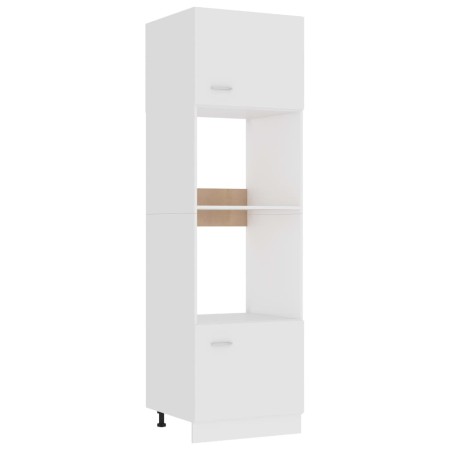 Weißer Mikrowellenschrank aus Sperrholz, 60 x 57 x 207 cm von vidaXL, Küchenschränke - Ref: Foro24-802546, Preis: 241,18 €, R...