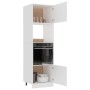 White plywood microwave cabinet 60x57x207 cm by vidaXL, Kitchen cabinets - Ref: Foro24-802546, Price: 241,18 €, Discount: %