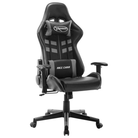 Schwarz-grauer Gaming-Stuhl aus Kunstleder von vidaXL, Gaming-Stühle - Ref: Foro24-20506, Preis: 194,99 €, Rabatt: %