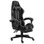 Silla gaming con reposapiés cuero sintético negro y gris de vidaXL, Sillas de oficina - Ref: Foro24-20530, Precio: 160,63 €, ...