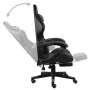 Silla gaming con reposapiés cuero sintético negro y gris de vidaXL, Sillas de oficina - Ref: Foro24-20530, Precio: 160,63 €, ...