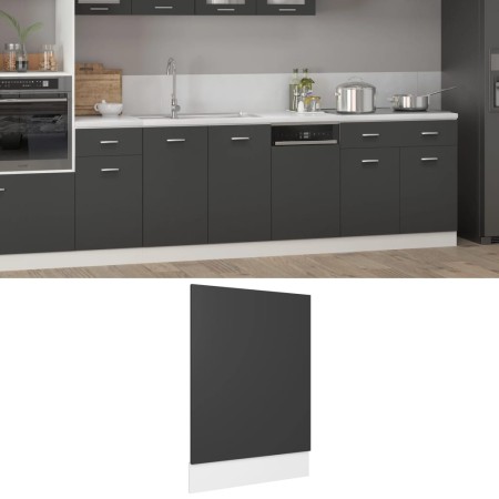 Gray plywood dishwasher panel 45x3x67 cm by vidaXL, Kitchen cabinets - Ref: Foro24-802556, Price: 22,99 €, Discount: %