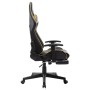 Silla de gaming con reposapiés cuero sintético negro y dorado de vidaXL, Sillones para videojuegos - Ref: Foro24-20512, Preci...