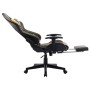 Silla de gaming con reposapiés cuero sintético negro y dorado de vidaXL, Sillones para videojuegos - Ref: Foro24-20512, Preci...