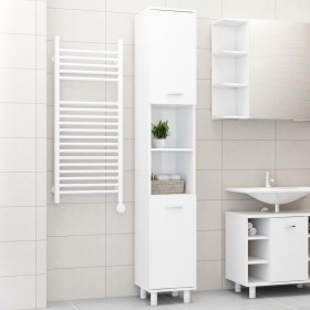 Armario de baño madera contrachapada blanco brillo 30x30x179 cm de vidaXL, Muebles de baño - Ref: Foro24-802630, Precio: 77,9...