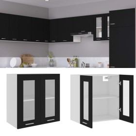 Hanging kitchen cabinet in black plywood wood, 60x31x60 cm by vidaXL, Kitchen cabinets - Ref: Foro24-802522, Price: 53,88 €, ...