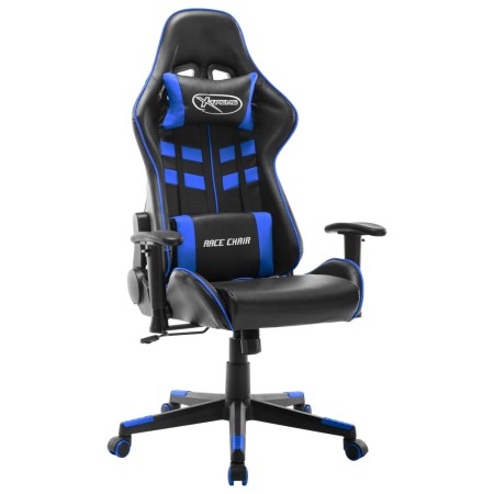 Silla de gaming de cuero sintético negro y azul de vidaXL, Sillones para videojuegos - Ref: Foro24-20502, Precio: 186,68 €, D...