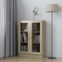 Vitrine aus eichenfarbenem Sperrholz, 82,5 x 30,5 x 115 cm von vidaXL, Bücherregale und Regale - Ref: Foro24-802753, Preis: 1...