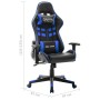 Silla de gaming de cuero sintético negro y azul de vidaXL, Sillones para videojuegos - Ref: Foro24-20502, Precio: 186,68 €, D...