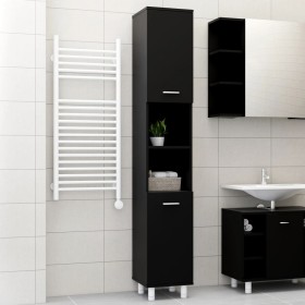 Armario de baño madera contrachapada negro 30x30x179 cm de vidaXL, Muebles de baño - Ref: Foro24-802625, Precio: 66,50 €, Des...