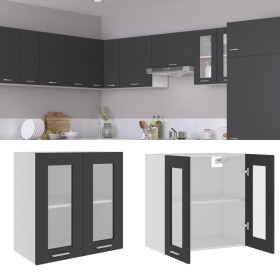 Gray plywood kitchen hanging cabinet 60x31x60 cm by vidaXL, Kitchen cabinets - Ref: Foro24-802523, Price: 73,99 €, Discount: %