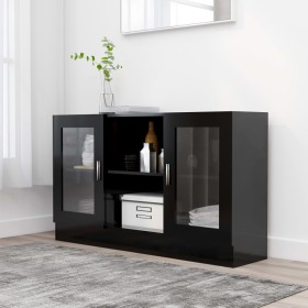 Black plywood display case 120x30.5x70 cm by vidaXL, Sideboards - Ref: Foro24-802787, Price: 109,73 €, Discount: %