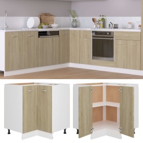 Lower corner cabinet in Sonoma oak engineered wood by vidaXL, Kitchen cabinets - Ref: Foro24-802492, Price: 120,24 €, Discoun...