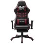 Silla de gaming reposapiés cuero sintético negro y rojo tinto de vidaXL, Sillones para videojuegos - Ref: Foro24-20517, Preci...