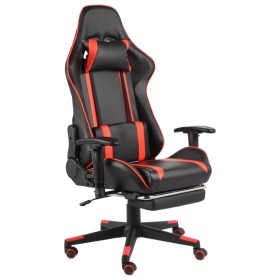 Silla gaming giratoria con reposapiés PVC rojo de vidaXL, Sillones para videojuegos - Ref: Foro24-20487, Precio: 145,56 €, De...