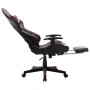 Silla de gaming reposapiés cuero sintético negro y rojo tinto de vidaXL, Sillones para videojuegos - Ref: Foro24-20517, Preci...