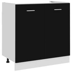 Black plywood sink lower cabinet 80x46x81.5cm by vidaXL, Kitchen cabinets - Ref: Foro24-801197, Price: 72,24 €, Discount: %